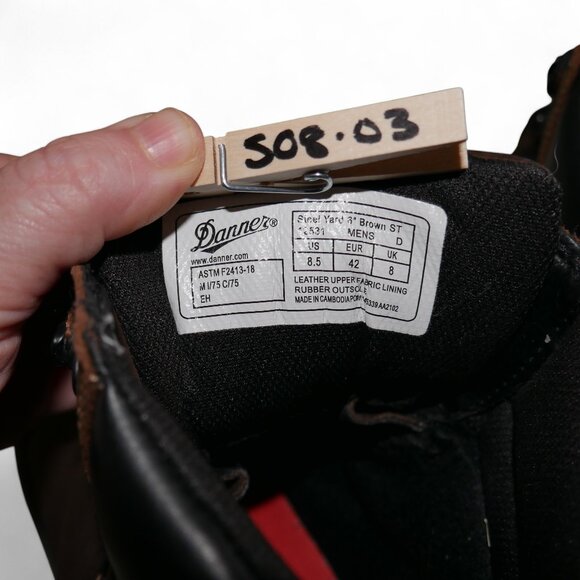 Danner Men's WP ST Work Boots Size 8.5 Leather Steel Yard 6" Steel Safety Toe - Picture 8 of 15